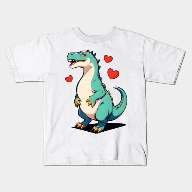 Fun Cartoon Dino 01 Kids T-Shirt by CGI Studios